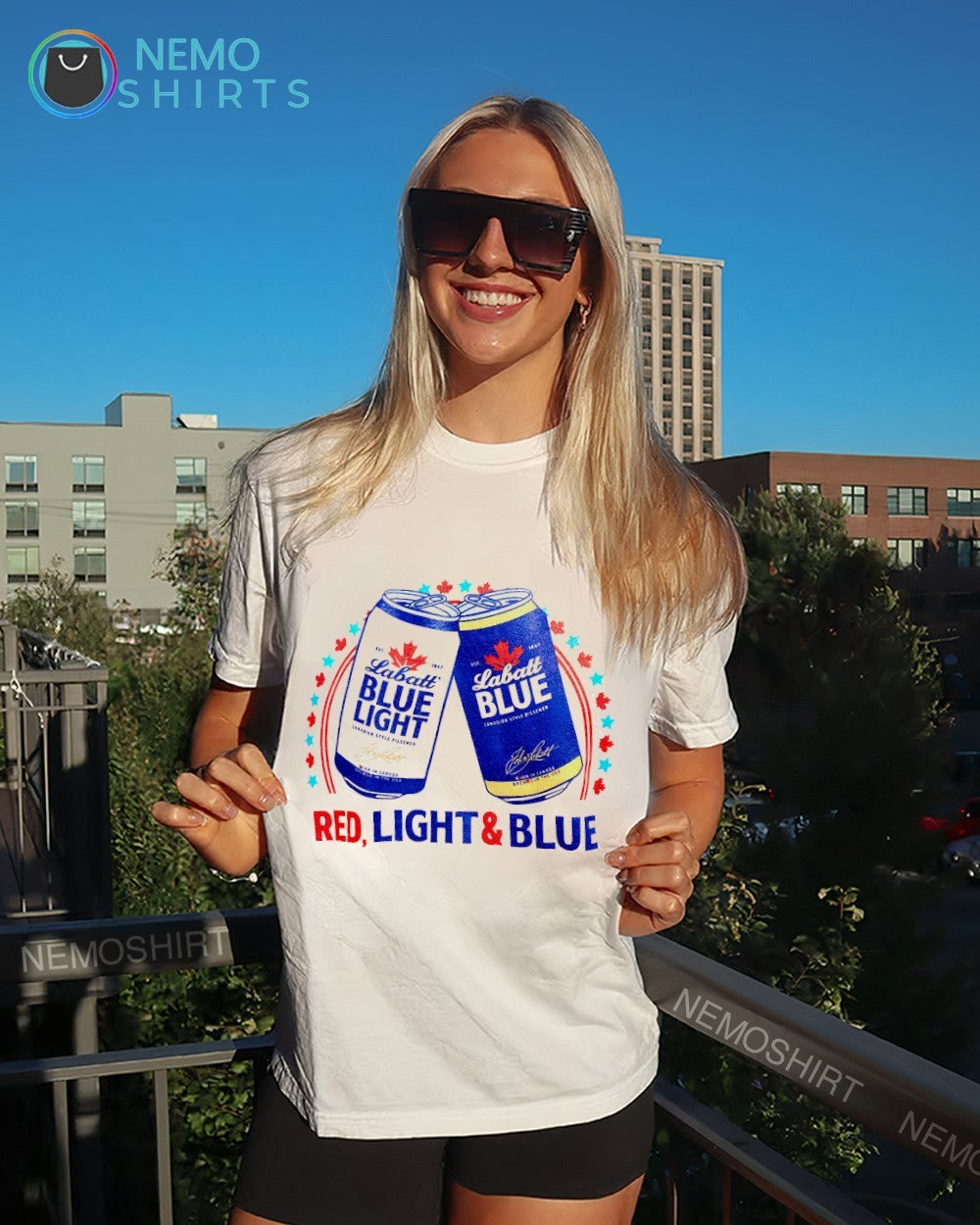 Red light blue Labatt beer - Adult & Kids T-Shirts, Sweatshirts & Hoodies apparel design preview 4