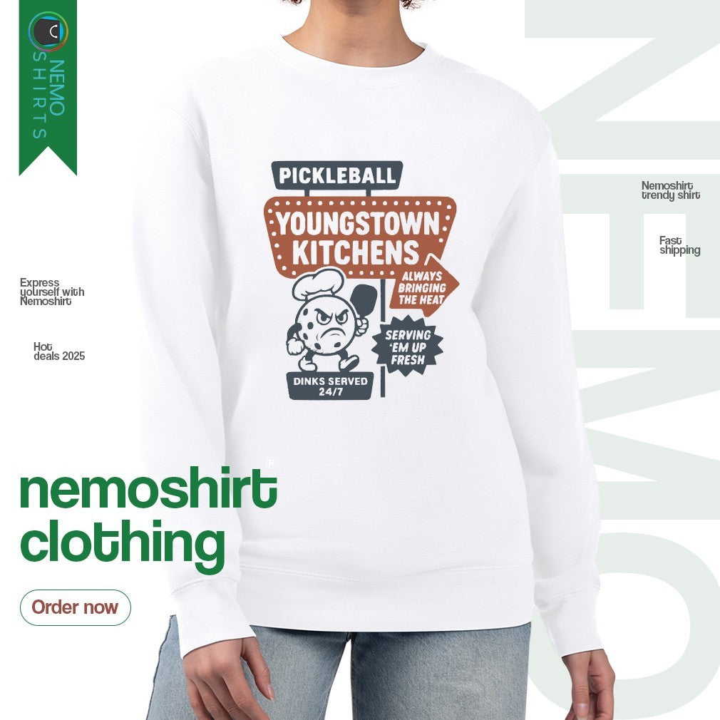 Pickleball youngstown kitchens always bringing the - Adult & Kids T-Shirts, Sweatshirts & Hoodies apparel design preview 4