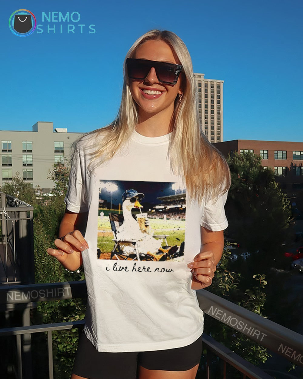 I live here now goose baseball ballfield - Adult & Kids T-Shirts, Sweatshirts & Hoodies product image 4