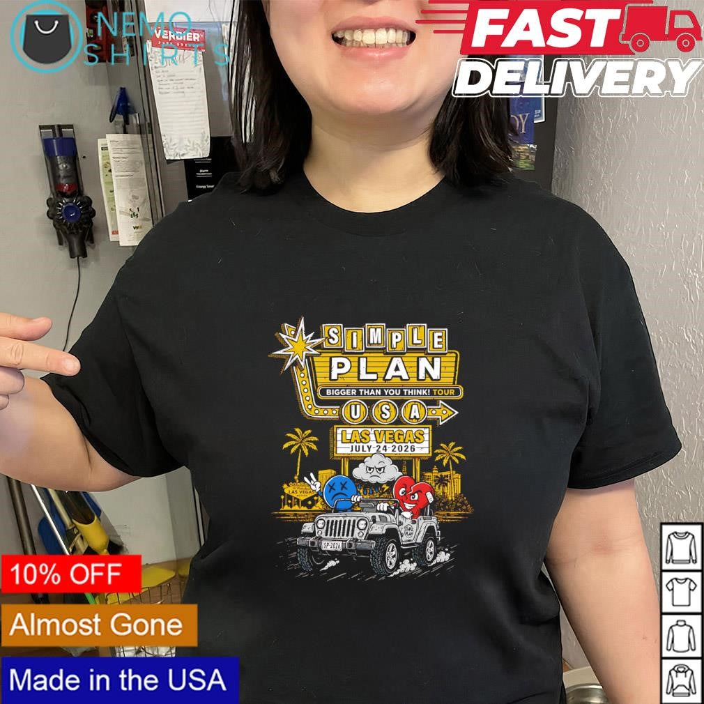 Simple Plan Bigger Than You Think Tour Las Vegas July - Adult & Kids T-Shirts, Sweatshirts & Hoodies apparel design preview 2