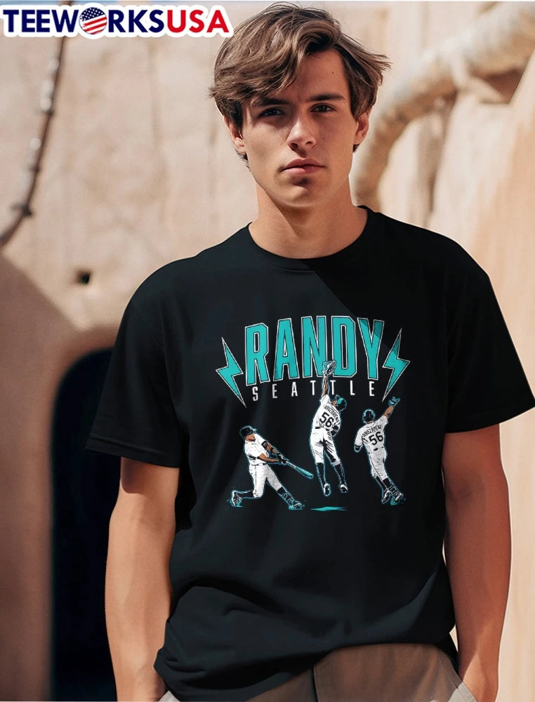 Randy Seattle Arozarena Baseball Player Action Poses - Adult & Kids T-Shirts, Sweatshirts & Hoodies apparel design preview 1