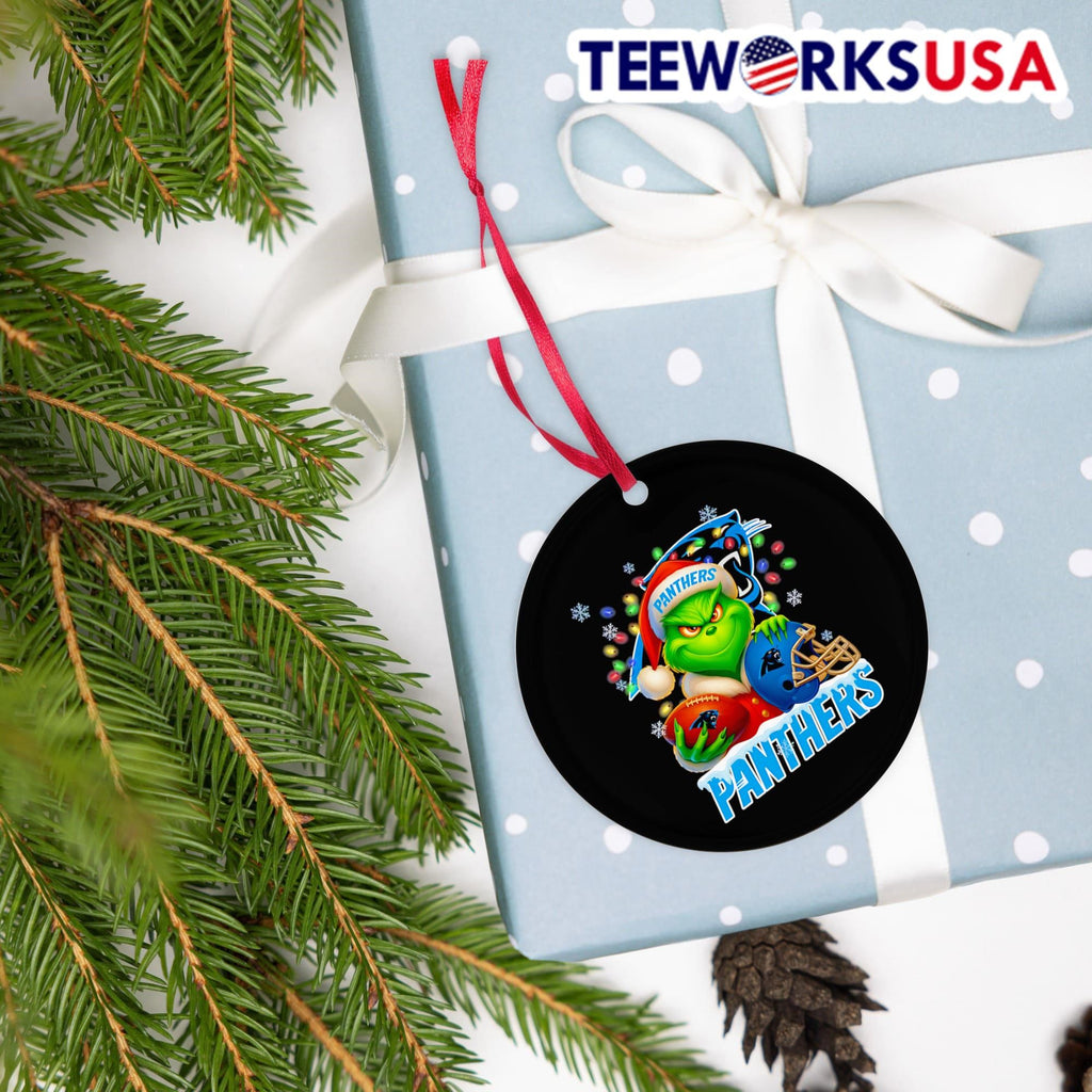 Santa Christmas Grinch Carolina Panthers holding - Adult & Kids T-Shirts, Sweatshirts & Hoodies apparel design preview 4
