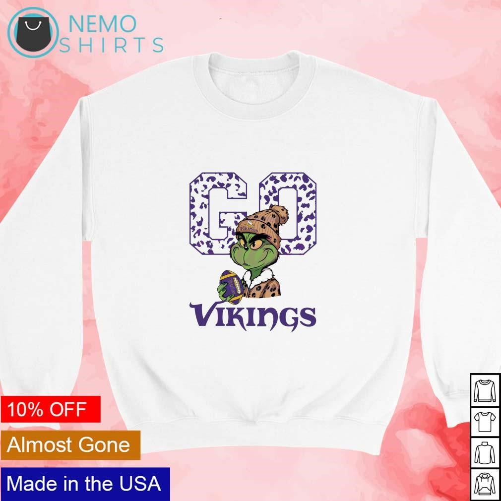 Grinch leopard go Minnesota Vikings - Adult & Kids T-Shirts, Sweatshirts & Hoodies apparel design preview 3