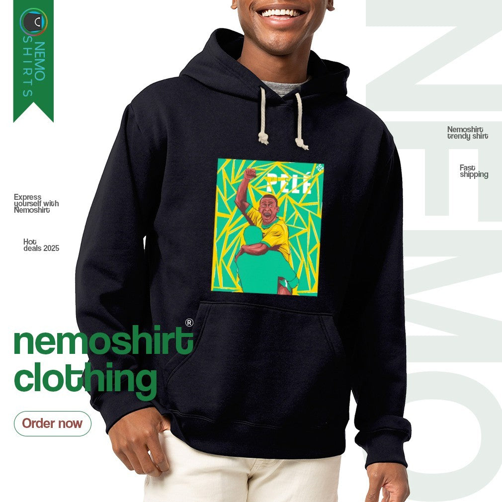 Legend Pele greatest players of all time art - Adult & Kids T-Shirts, Sweatshirts & Hoodies apparel design preview 2