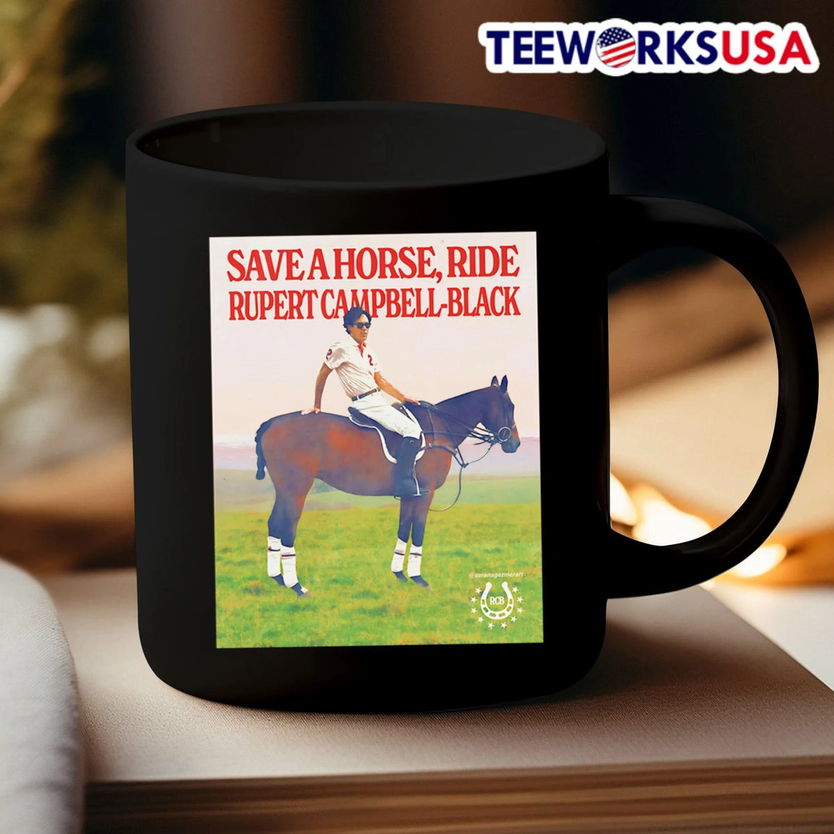 Save A Horse, Ride Rupert Campbell-Black - Adult & Kids T-Shirts, Sweatshirts & Hoodies apparel design preview 3