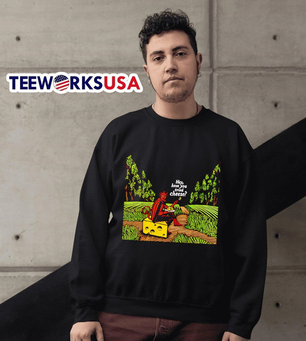 Hey have you tried cheese devil - Adult & Kids T-Shirts, Sweatshirts & Hoodies apparel design preview 6