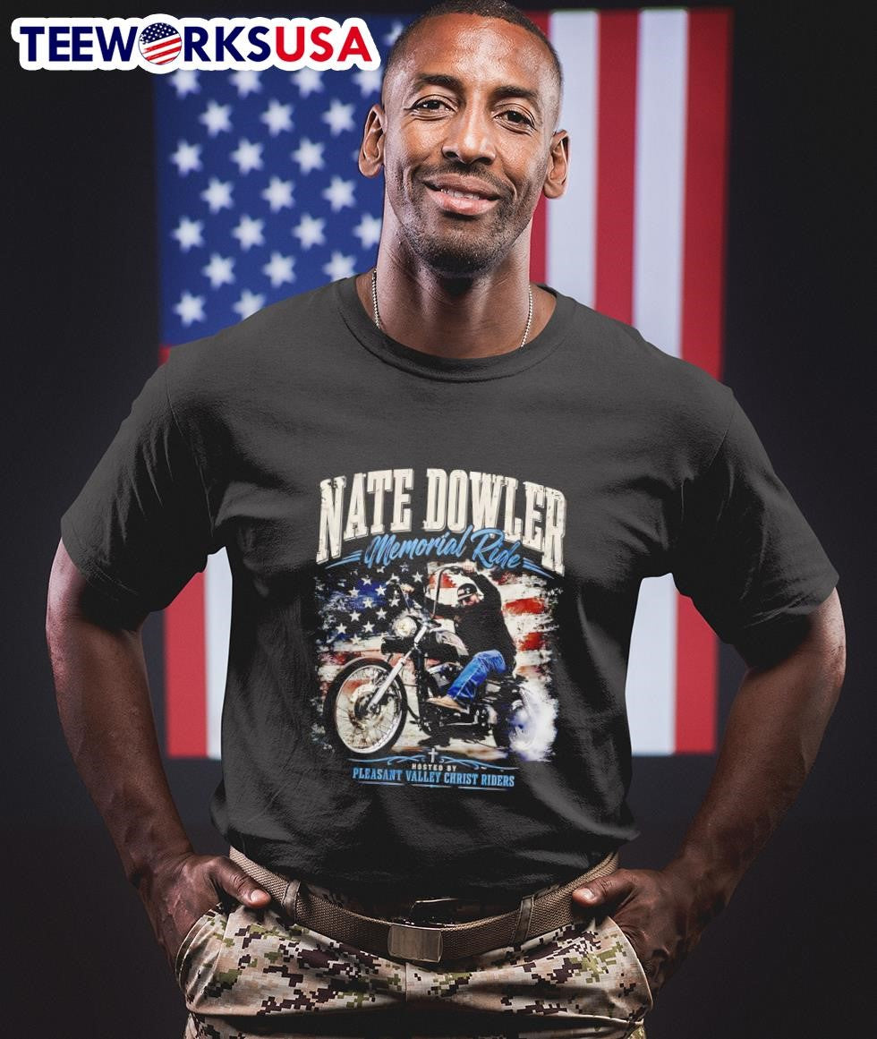 Nate Dowler Memorial Ride Hosted By Pleasant Valley - Adult & Kids T-Shirts, Sweatshirts & Hoodies apparel design preview 1