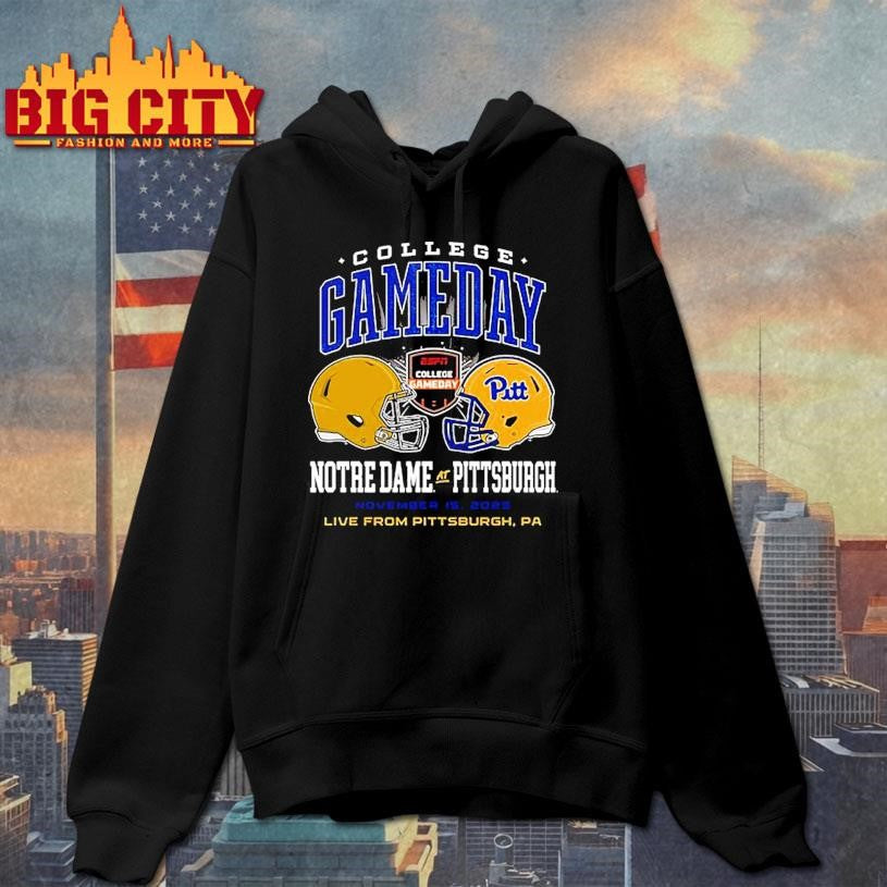 Pitt Panthers Black Football College Gameday vs Notre - Adult & Kids T-Shirts, Sweatshirts & Hoodies apparel design preview 2