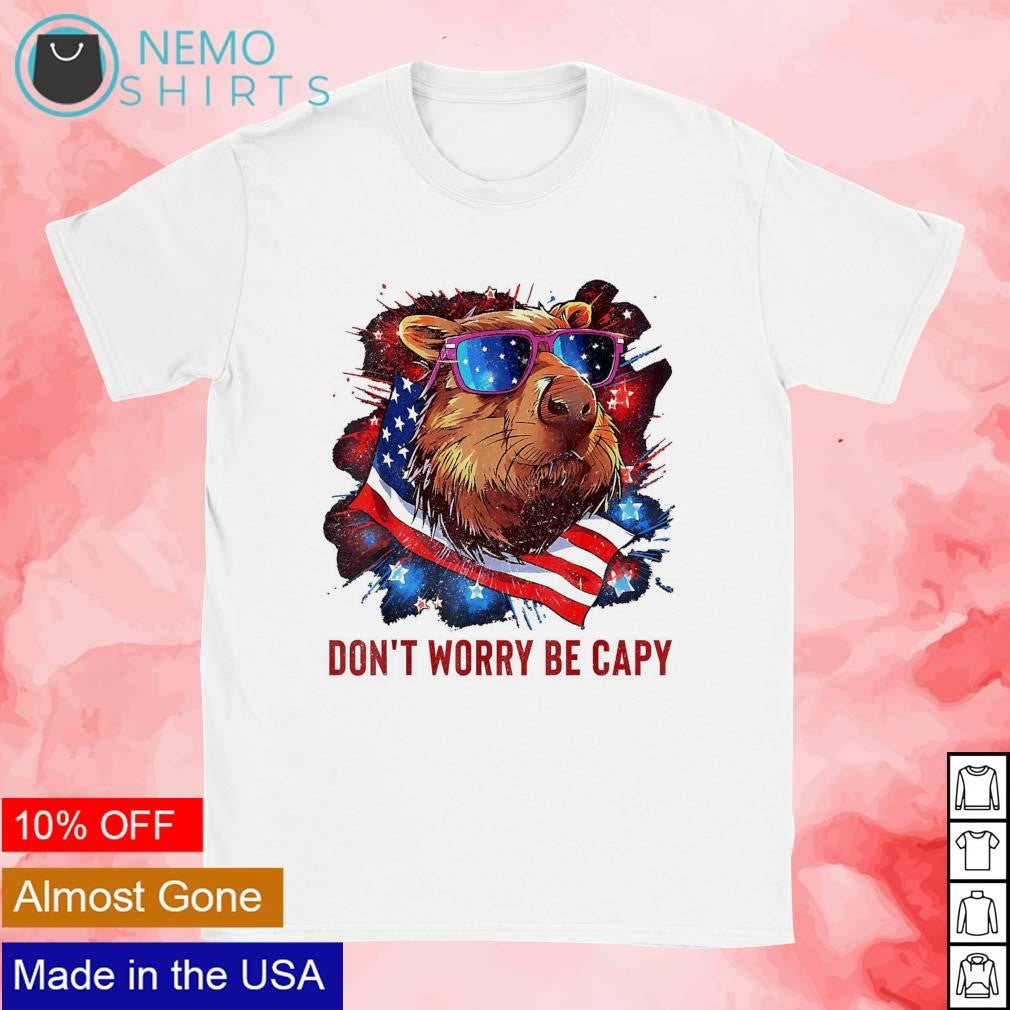 Don't worry be capy capybara 4th of July - Adult & Kids T-Shirts, Sweatshirts & Hoodies apparel design preview 1