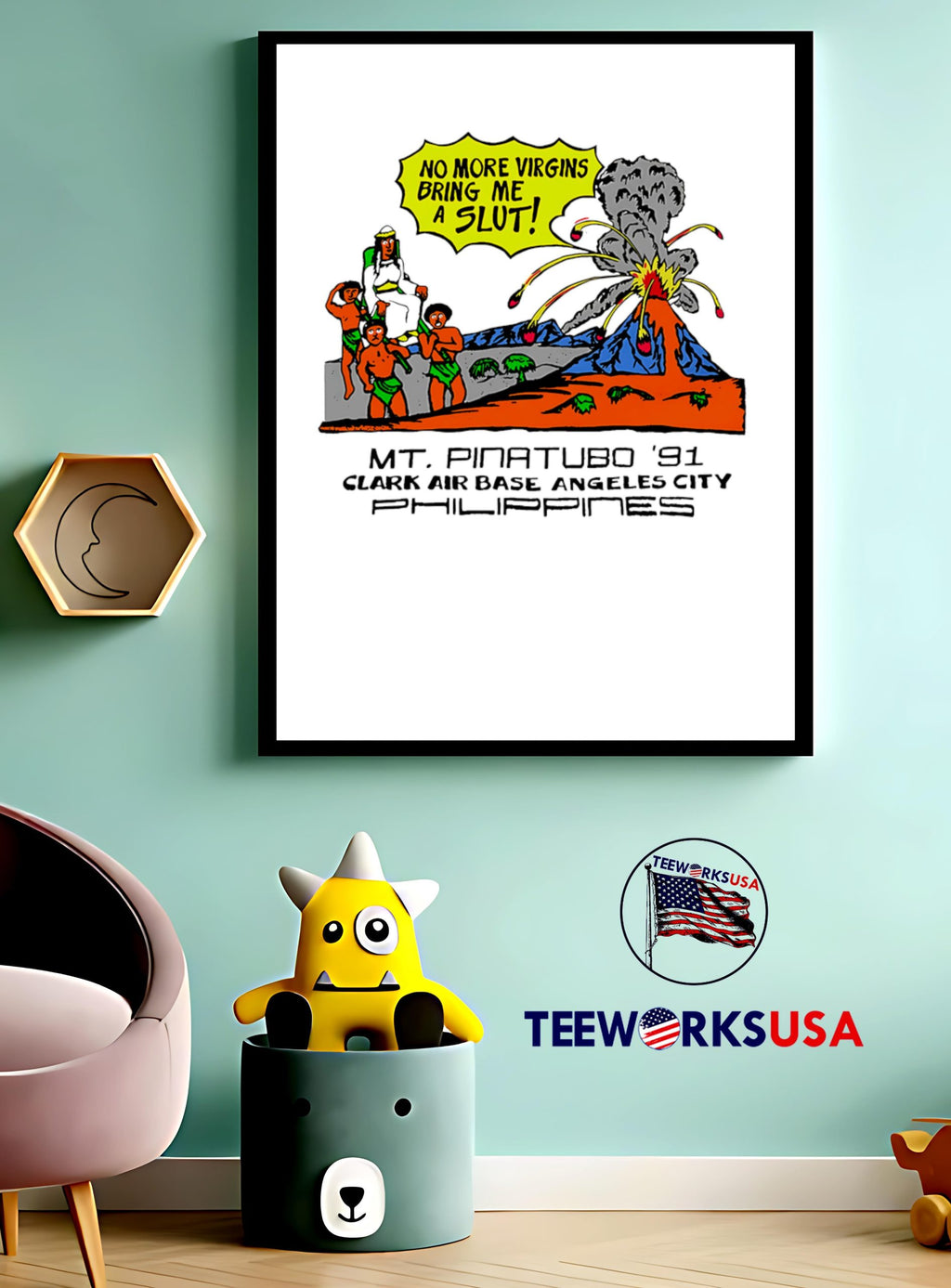 No More Virgins Bring Me A Slut Mt. Pinatubo '91 - Adult & Kids T-Shirts, Sweatshirts & Hoodies apparel design preview 3