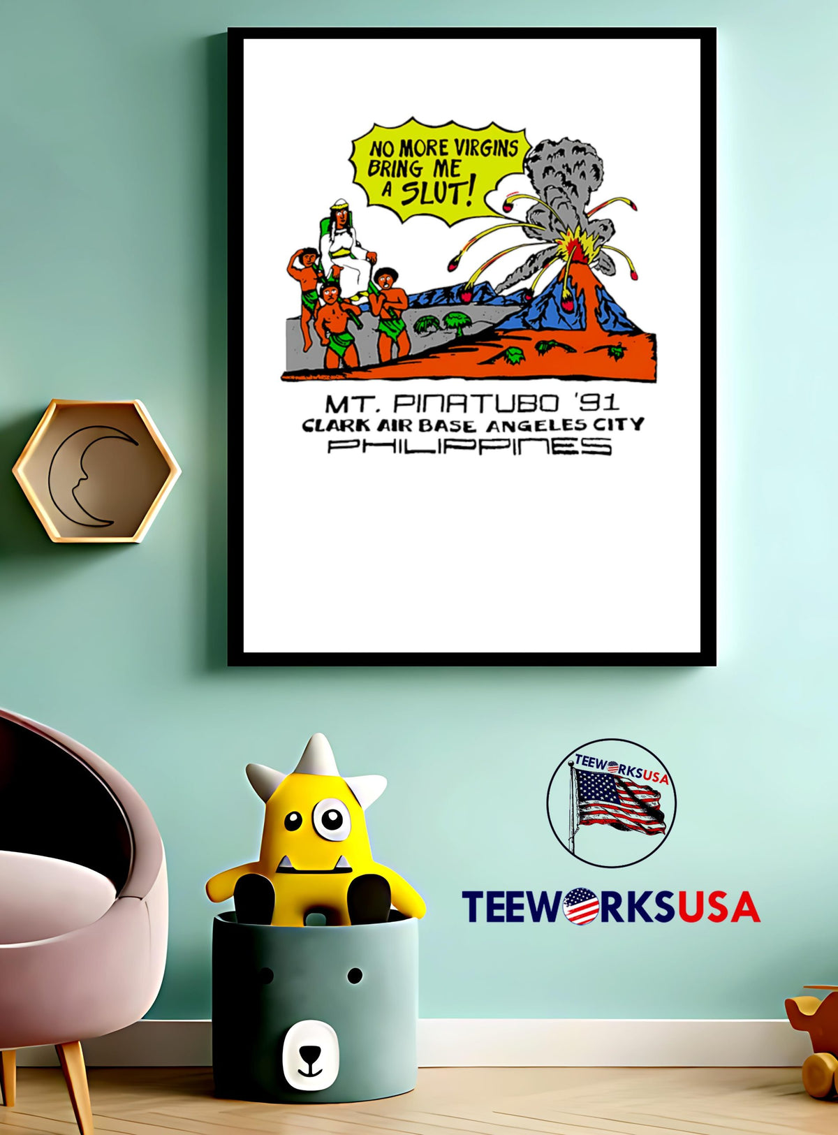 No More Virgins Bring Me A Slut Mt. Pinatubo '91 - Adult & Kids T-Shirts, Sweatshirts & Hoodies apparel design preview 3