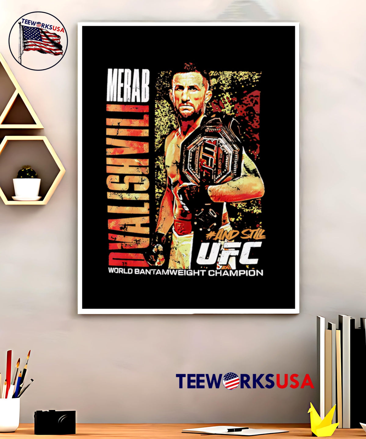UFC 316 Black Merab Dvalishvili #AndStill World Men's - Adult & Kids T-Shirts, Sweatshirts & Hoodies apparel design preview 5