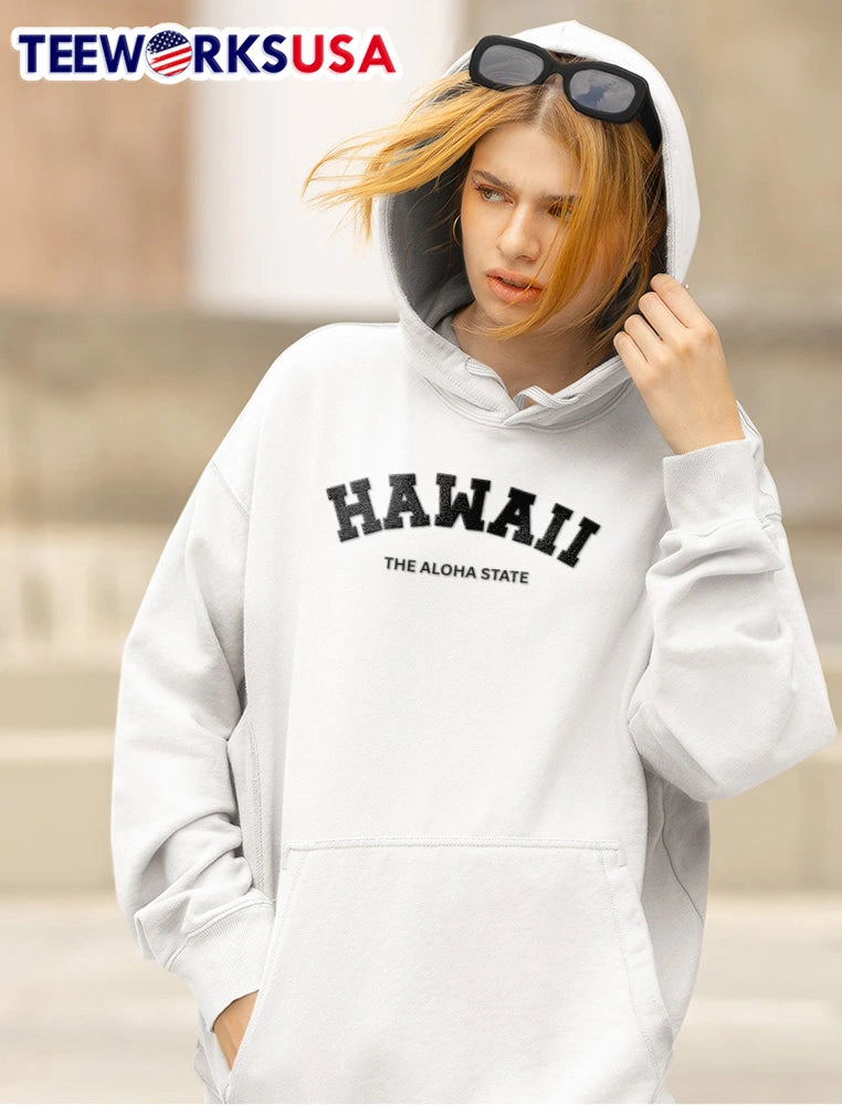 Hawaii The Aloha State Arched Varsity Lettering - Adult & Kids T-Shirts, Sweatshirts & Hoodies apparel design preview 5