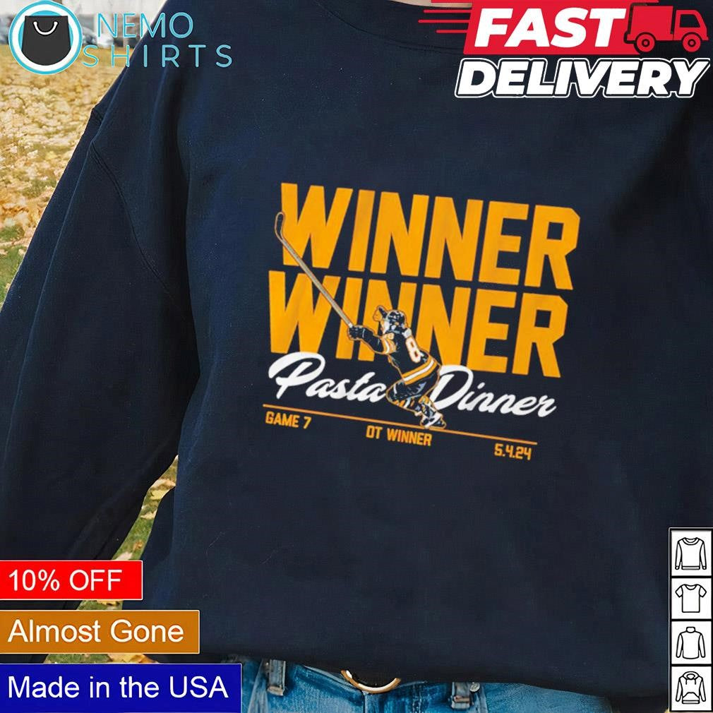 Winner pasta dinner David Pastrnak Boston Bruins - Adult & Kids T-Shirts, Sweatshirts & Hoodies apparel design preview 1