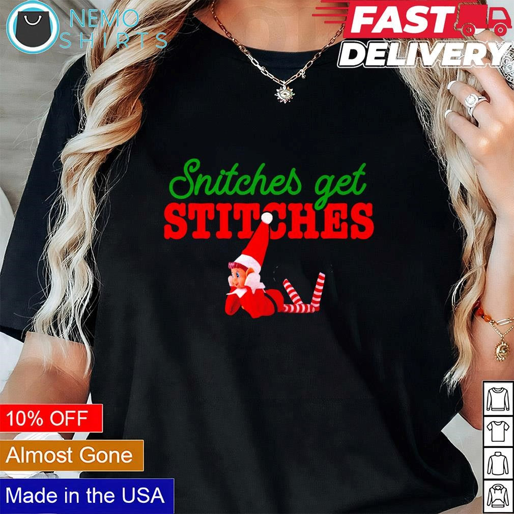 Elf snitches get stitches Christmas - Adult & Kids T-Shirts, Sweatshirts & Hoodies apparel design preview 1