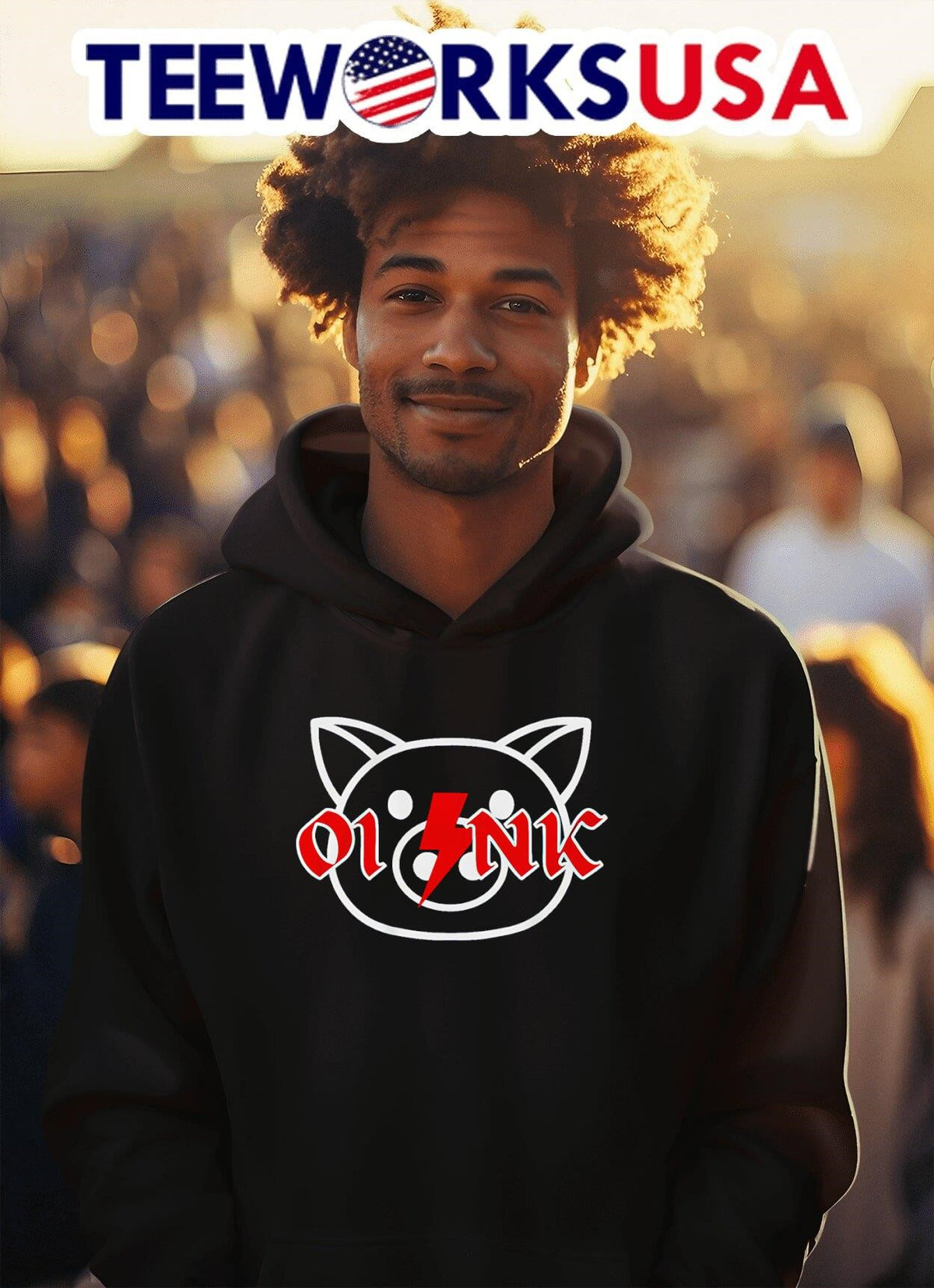 Oink Garrett Stubbs Pig - Adult & Kids T-Shirts, Sweatshirts & Hoodies apparel design preview 2
