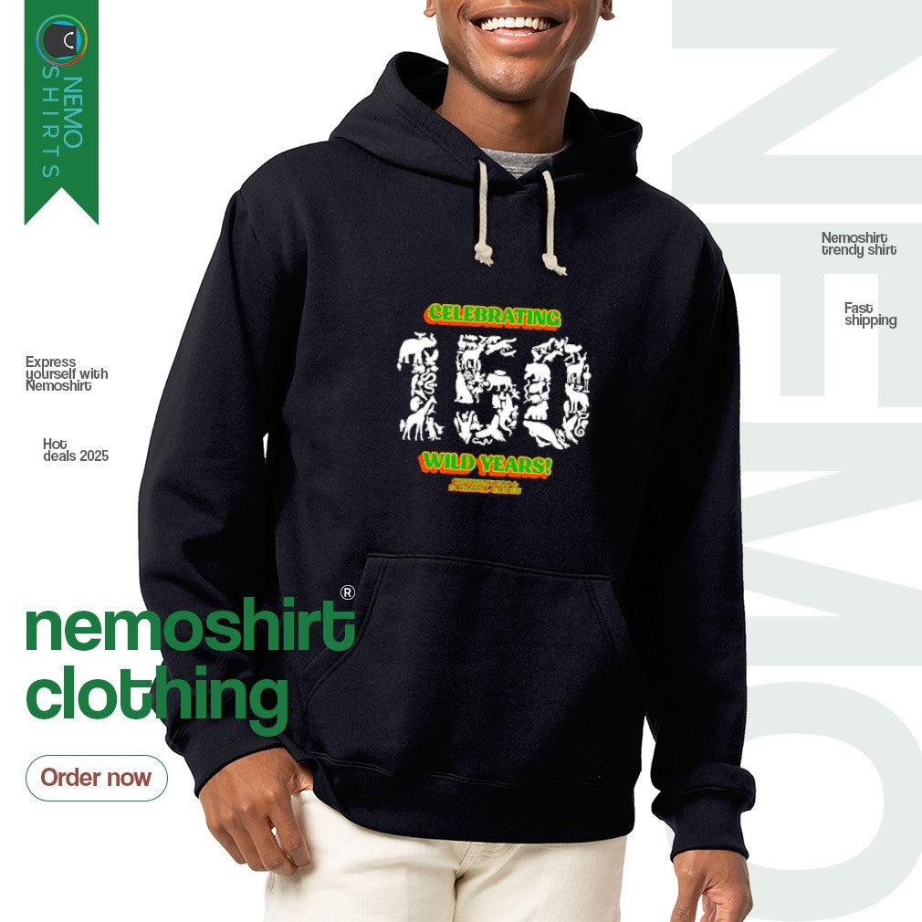 Celebrating 150 wild years Cincinnati Zoo - Adult & Kids T-Shirts, Sweatshirts & Hoodies apparel design preview 2