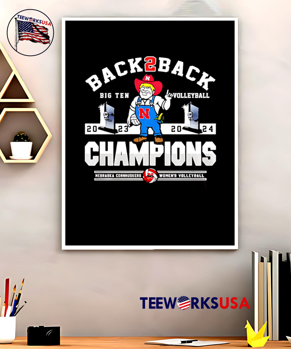 Nebraska Cornhuskers back 2 champions - Adult & Kids T-Shirts, Sweatshirts & Hoodies apparel design preview 5