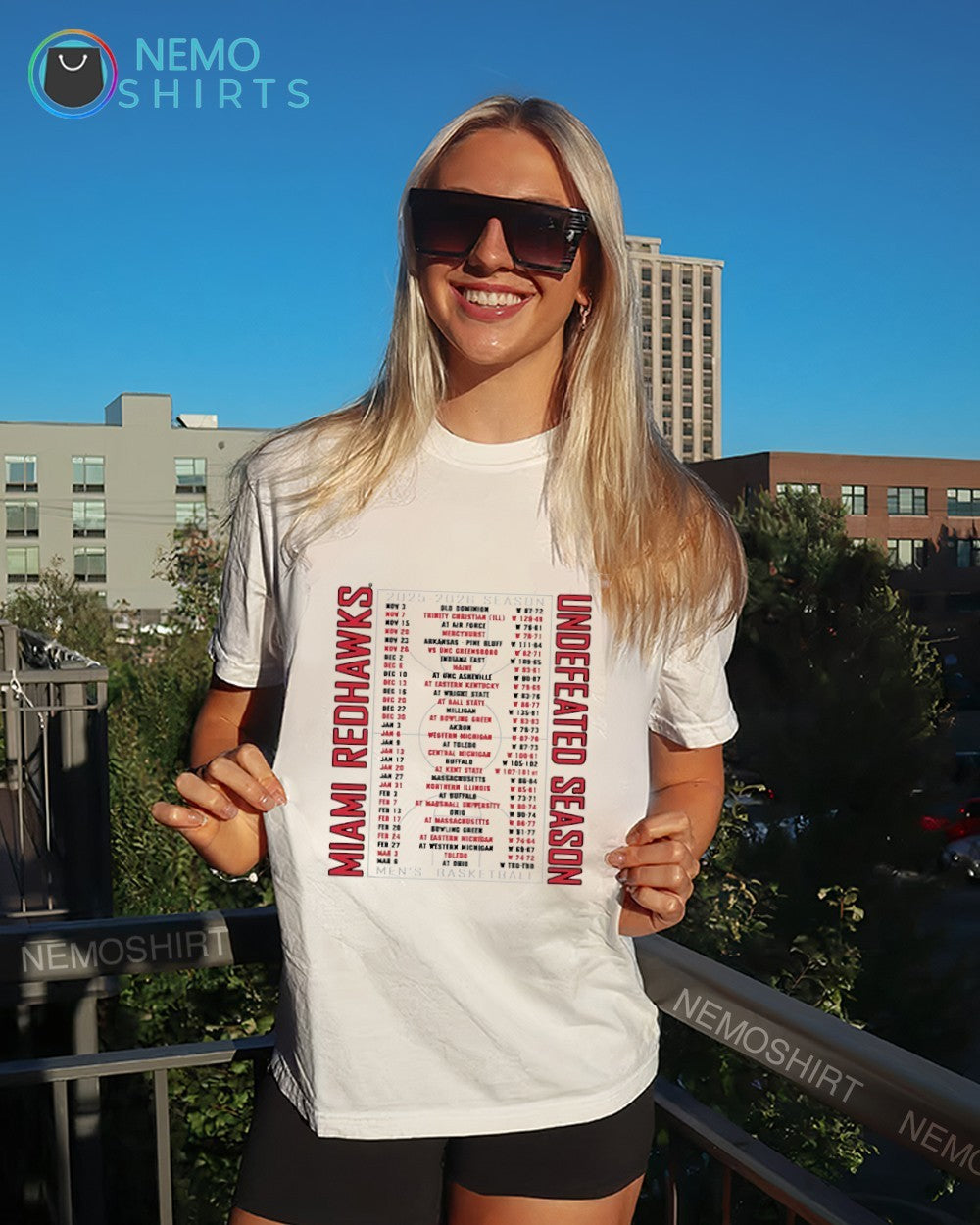 Miami RedHawks 2026 men's basketball undefeated - Adult & Kids T-Shirts, Sweatshirts & Hoodies apparel design preview 4