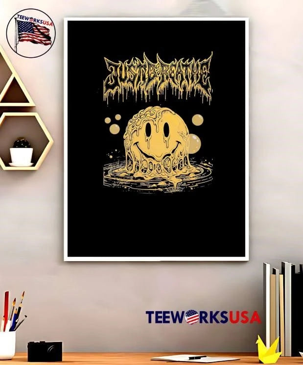 Melting Smiley Face Just Breathe - Adult & Kids T-Shirts, Sweatshirts & Hoodies apparel design preview 5