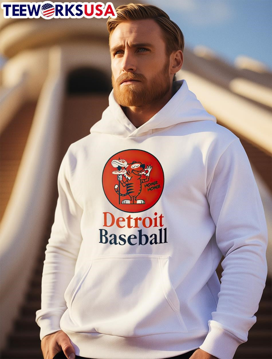 Detroit Tigers baseball pizza spear homer - Adult & Kids T-Shirts, Sweatshirts & Hoodies apparel design preview 2