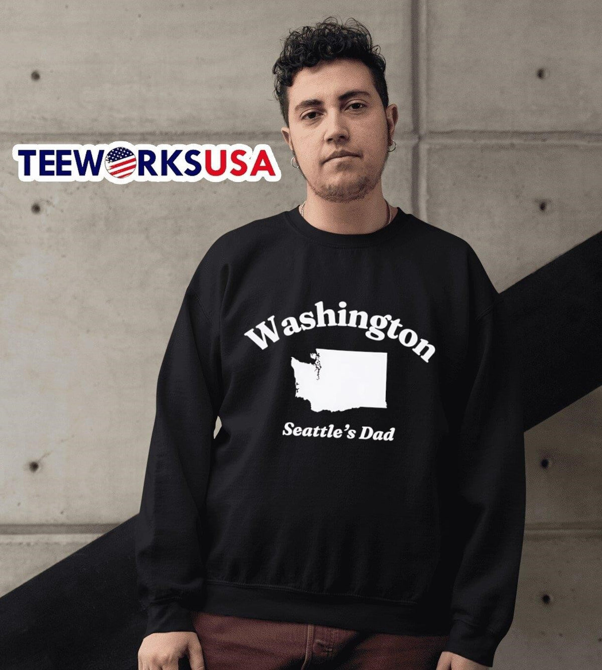 Washington Seattle's dad - Adult & Kids T-Shirts, Sweatshirts & Hoodies apparel design preview 3