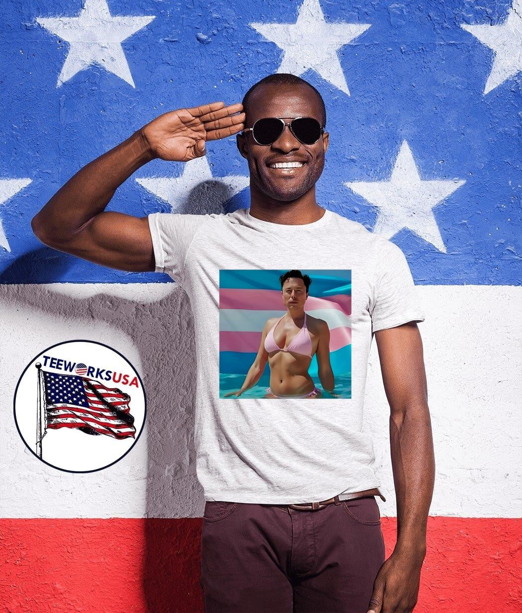 Elon Musk Wear Pink Bikini Flag Trans - Adult & Kids T-Shirts, Sweatshirts & Hoodies apparel design preview 1