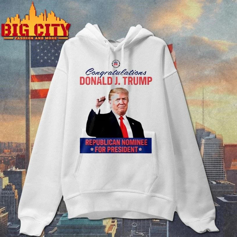 Congratulations Donald J Trump Republican Nominee For - Adult & Kids T-Shirts, Sweatshirts & Hoodies apparel design preview 2