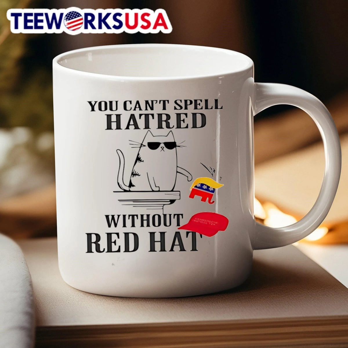 You Can't Spell Hatred Without Red Hat Cat - Adult & Kids T-Shirts, Sweatshirts & Hoodies apparel design preview 4