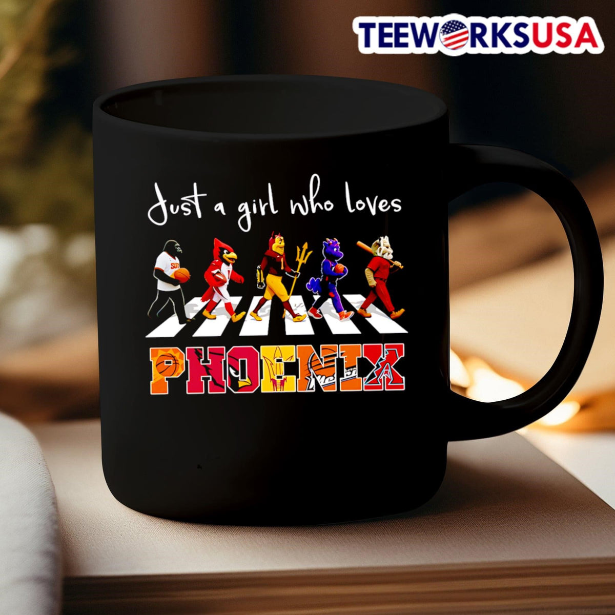 Just a girl who loves Phoenix sports mascot - Adult & Kids T-Shirts, Sweatshirts & Hoodies apparel design preview 3