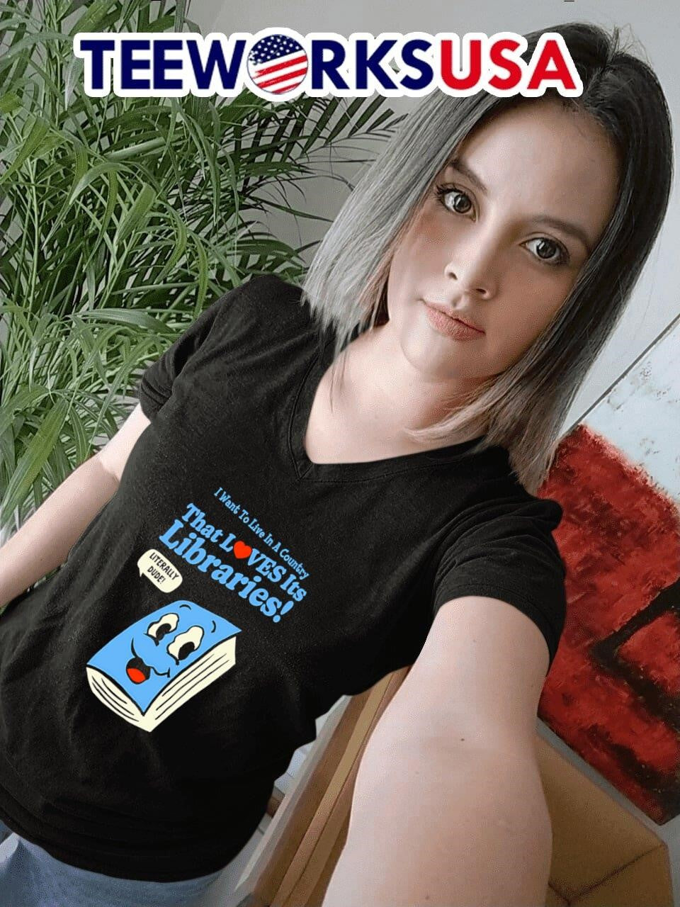 I want to live in a country that loves its libraries - Adult & Kids T-Shirts, Sweatshirts & Hoodies apparel design preview 7