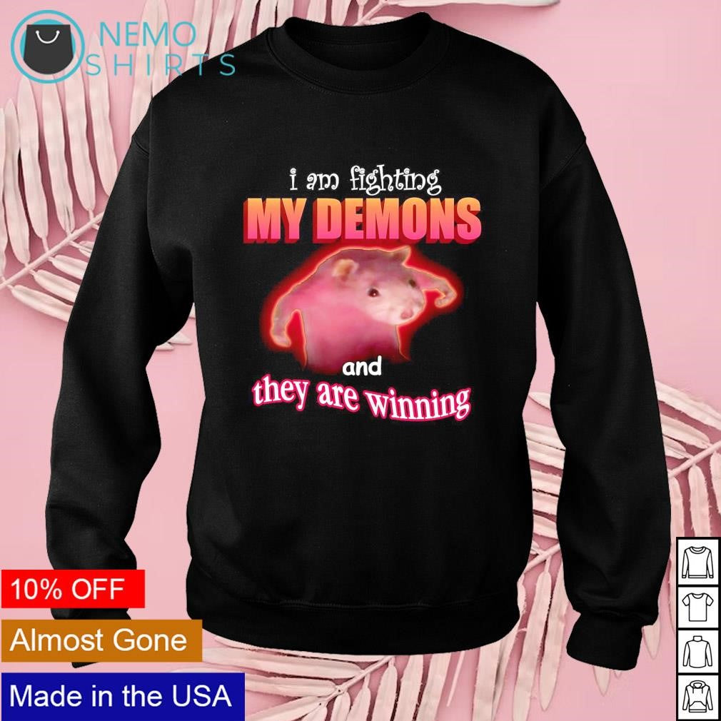 I'm fighting my demons and they are winning rat - Adult & Kids T-Shirts, Sweatshirts & Hoodies apparel design preview 3