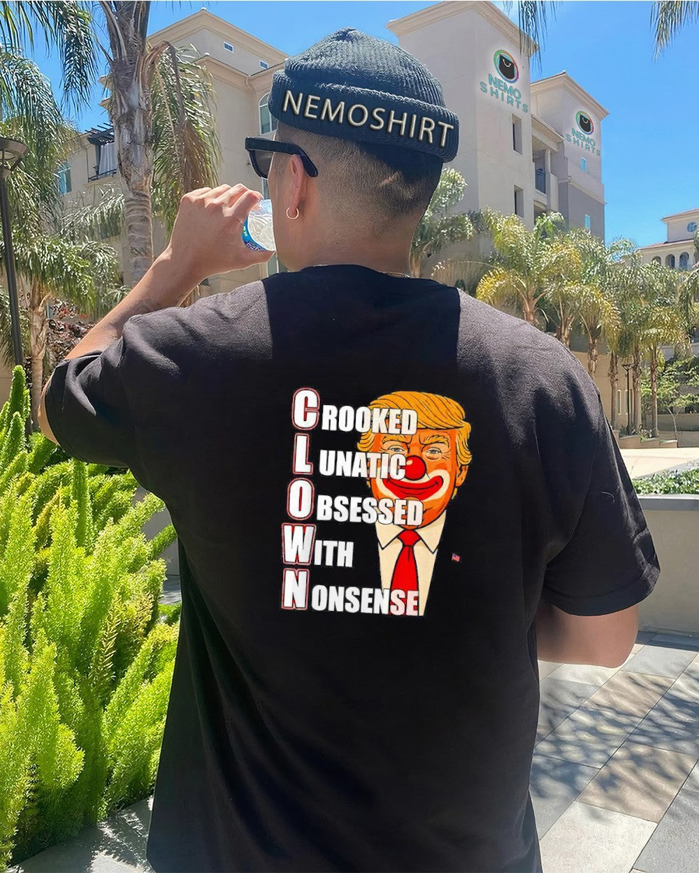 Donald Trump clown crooked lunatic obsessed with - Adult & Kids T-Shirts, Sweatshirts & Hoodies apparel design preview 4
