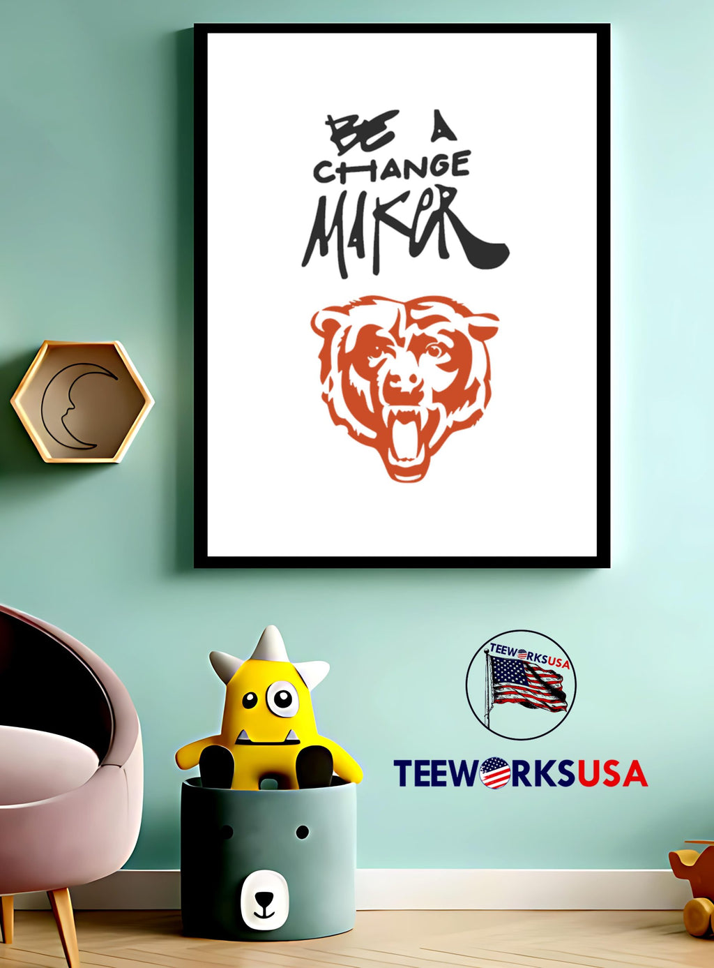 Chicago Bears Be A Change Maker - Adult & Kids T-Shirts, Sweatshirts & Hoodies apparel design preview 4