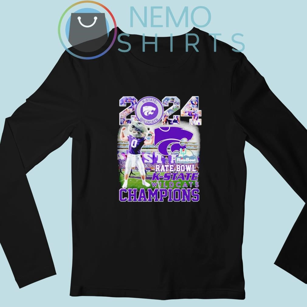 2024 Kansas State Wildcats Rate Bowl champions mascot - Adult & Kids T-Shirts, Sweatshirts & Hoodies apparel design preview 3