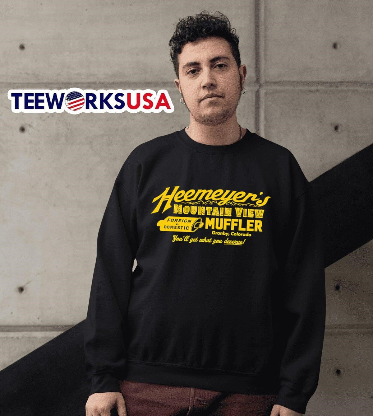 Premium Heemeyer's Mountain View Muffler - Adult & Kids T-Shirts, Sweatshirts & Hoodies apparel design preview 3
