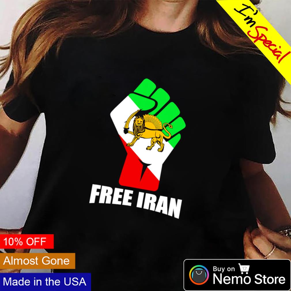 Free Iran unity fist with lion - Adult & Kids T-Shirts, Sweatshirts & Hoodies apparel design preview 2