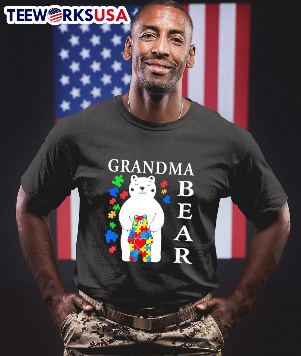 Grandma bear Autism Awareness - Adult & Kids T-Shirts, Sweatshirts & Hoodies apparel design preview 1