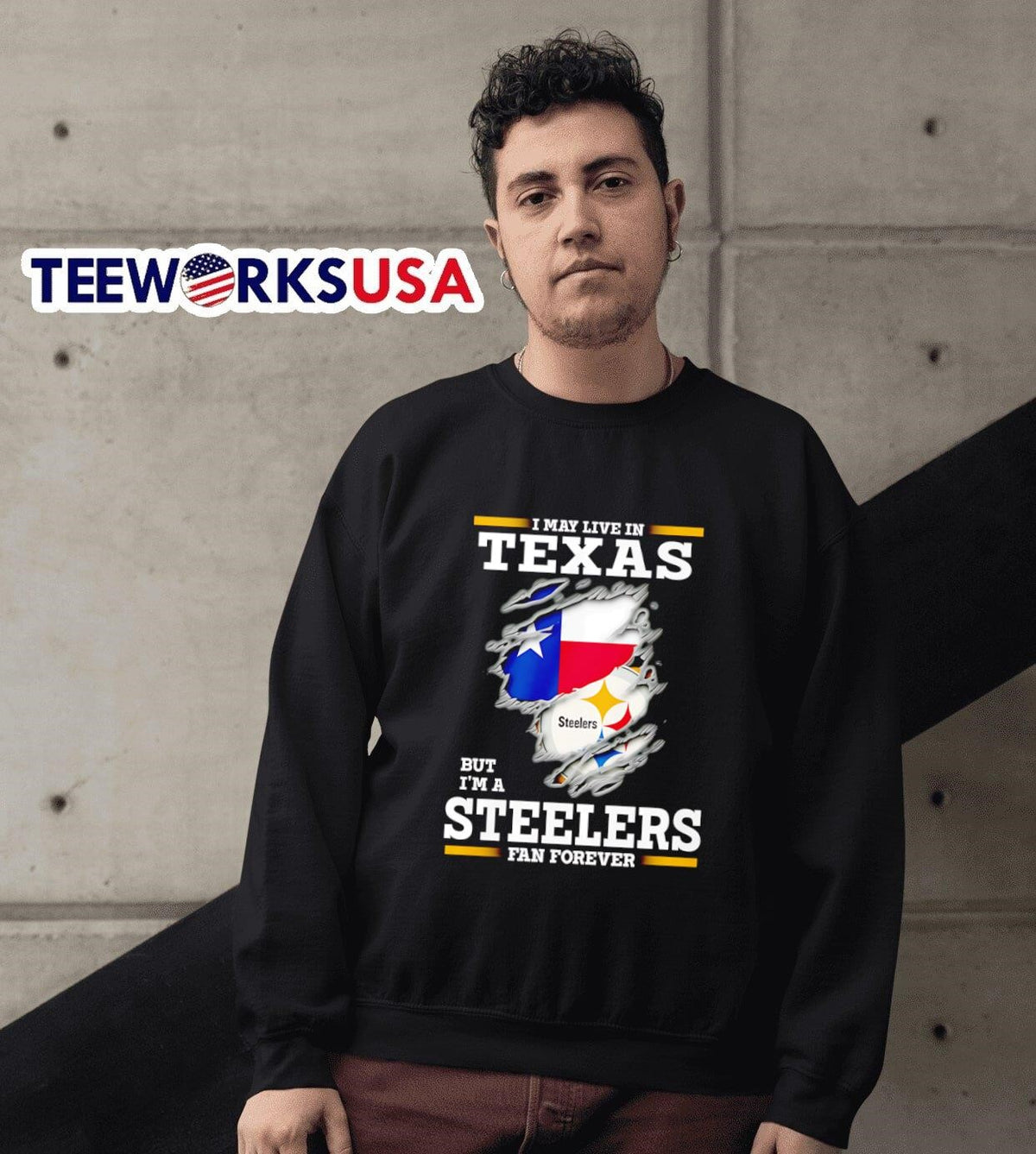 I may live in Texas but I'm a Steelers fan forever - Adult & Kids T-Shirts, Sweatshirts & Hoodies apparel design preview 6