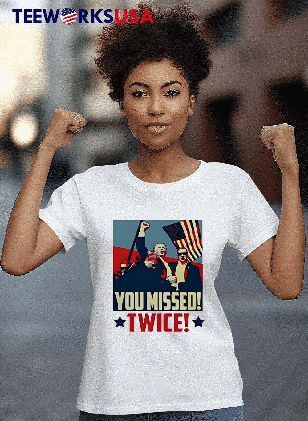 Trump you missed twice shooting - Adult & Kids T-Shirts, Sweatshirts & Hoodies apparel design preview 4