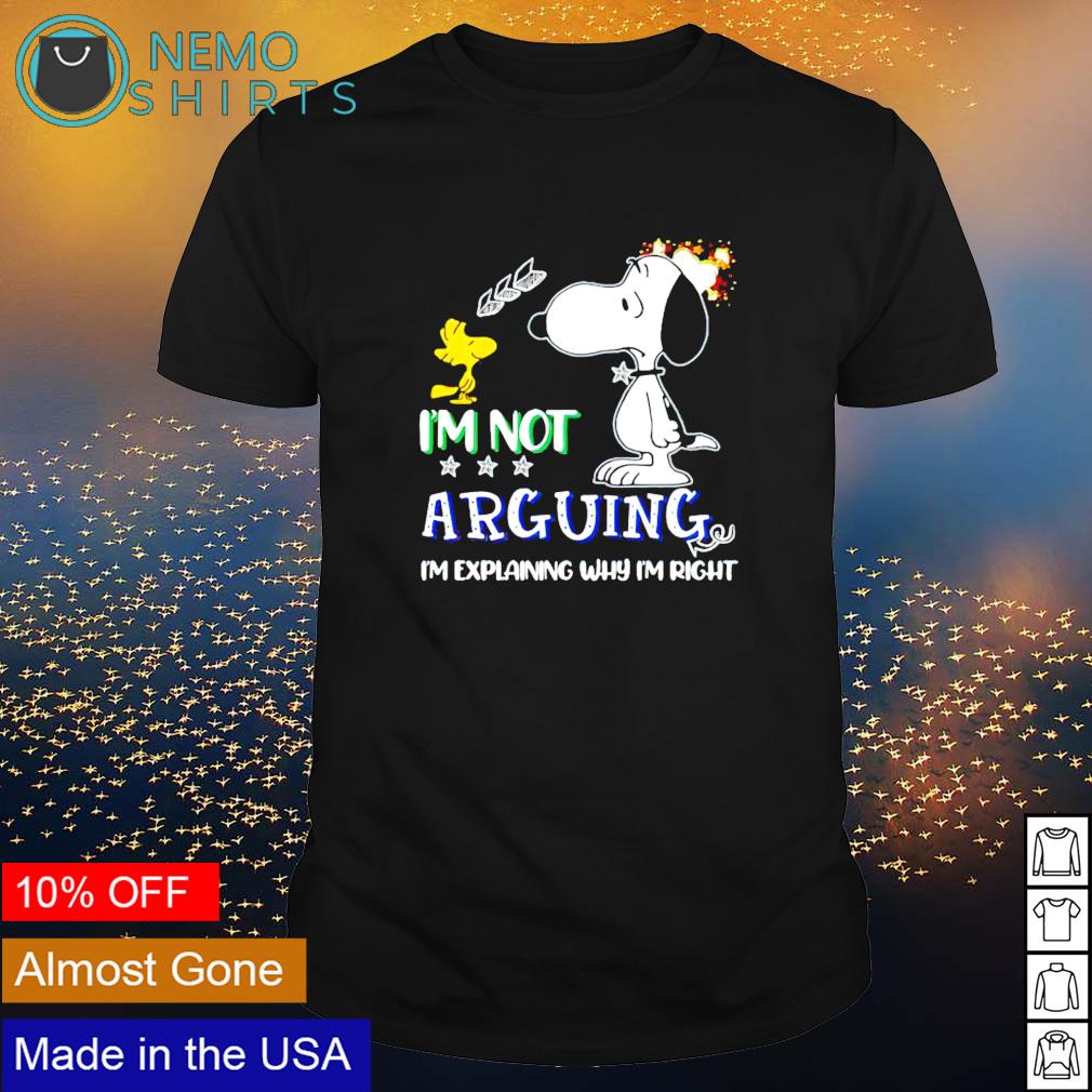 Snoopy I'm not arguing explaining why right - Adult & Kids T-Shirts, Sweatshirts & Hoodies apparel design preview 1