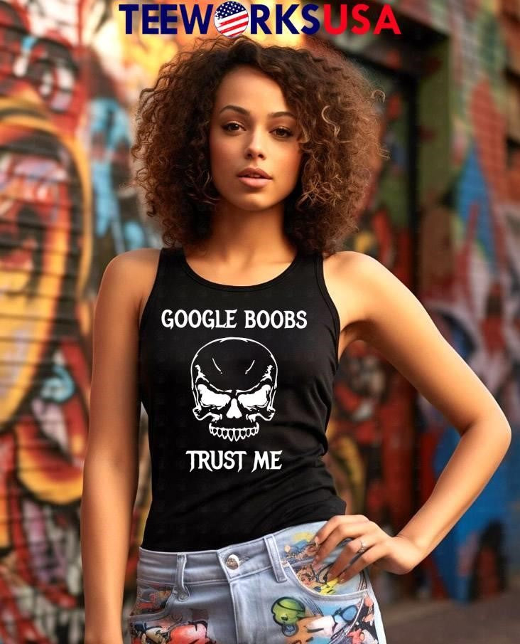 Google Boobs Trust Me Skull Funny Sarcastic Goth - Adult & Kids T-Shirts, Sweatshirts & Hoodies apparel design preview 7