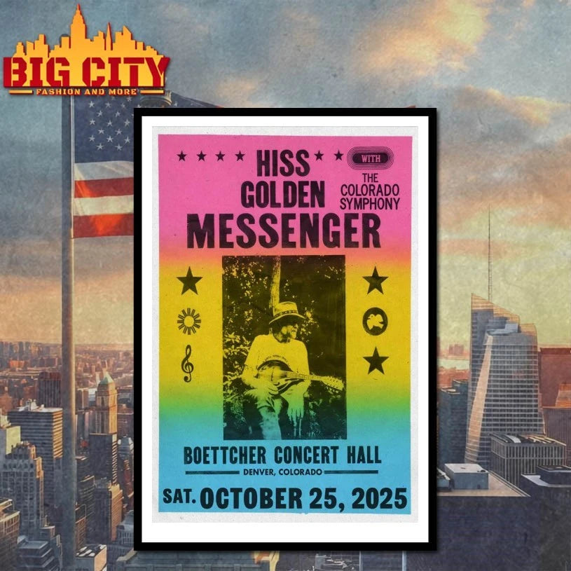 Hiss Golden Messenger Oct 25 2025 Denver Tour Poster - Adult & Kids T-Shirts, Sweatshirts & Hoodies apparel design preview 4