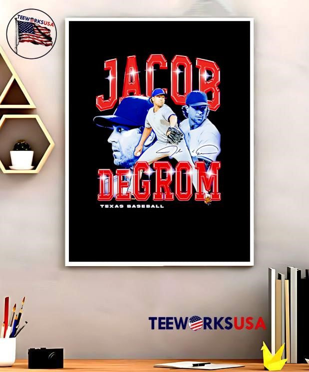 Jacob deGrom Retro Flair Texas baseball signatue - Adult & Kids T-Shirts, Sweatshirts & Hoodies apparel design preview 5