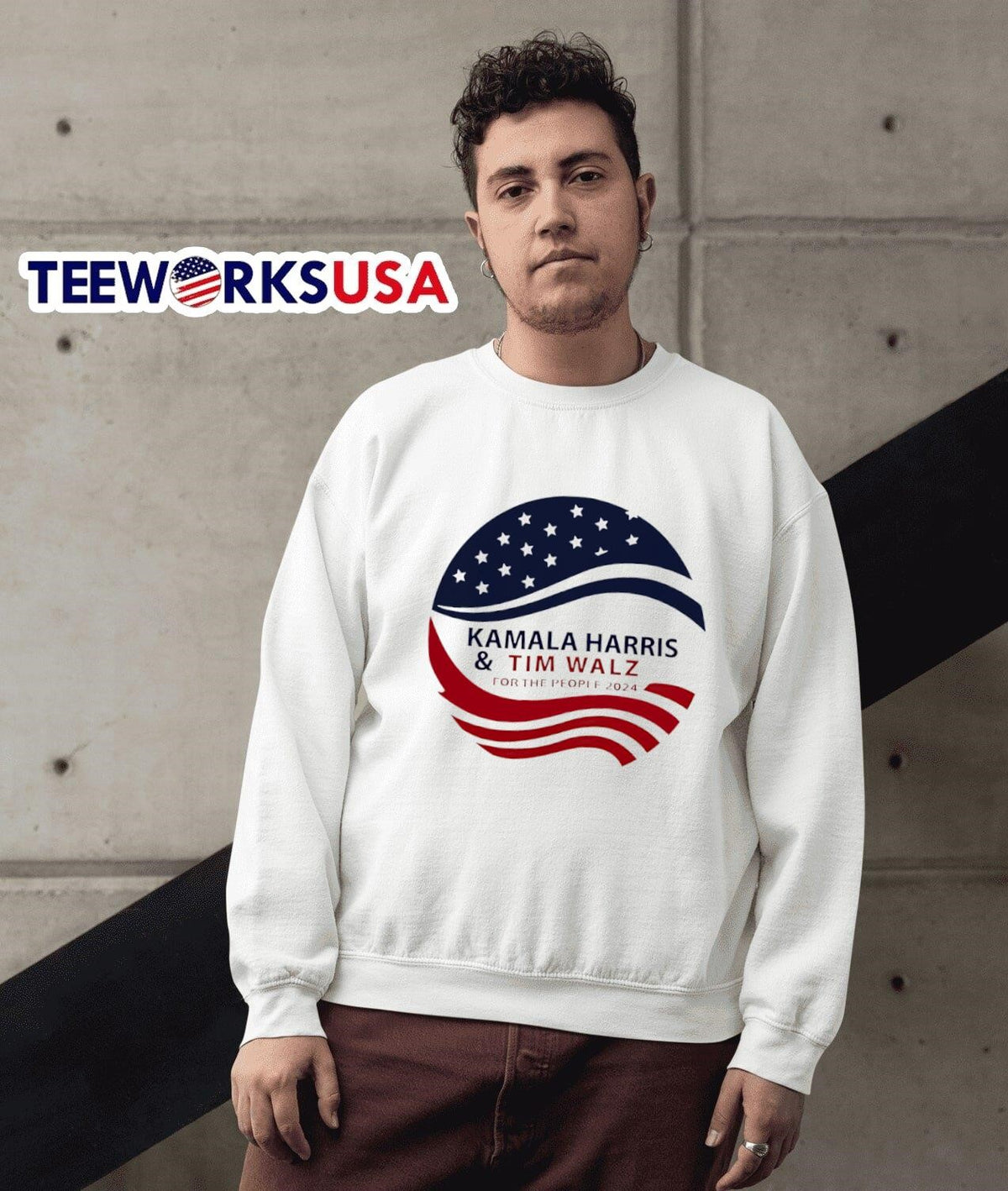 Kamala Harris and Tim Walz for the people 2024 - Adult & Kids T-Shirts, Sweatshirts & Hoodies apparel design preview 3