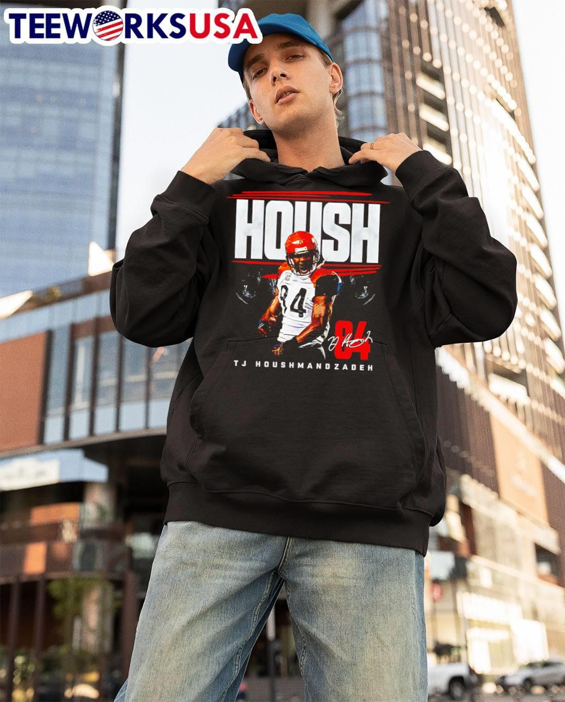 T J Houshmandzadeh Cincinnati Bengals Housh signature - Adult & Kids T-Shirts, Sweatshirts & Hoodies apparel design preview 3