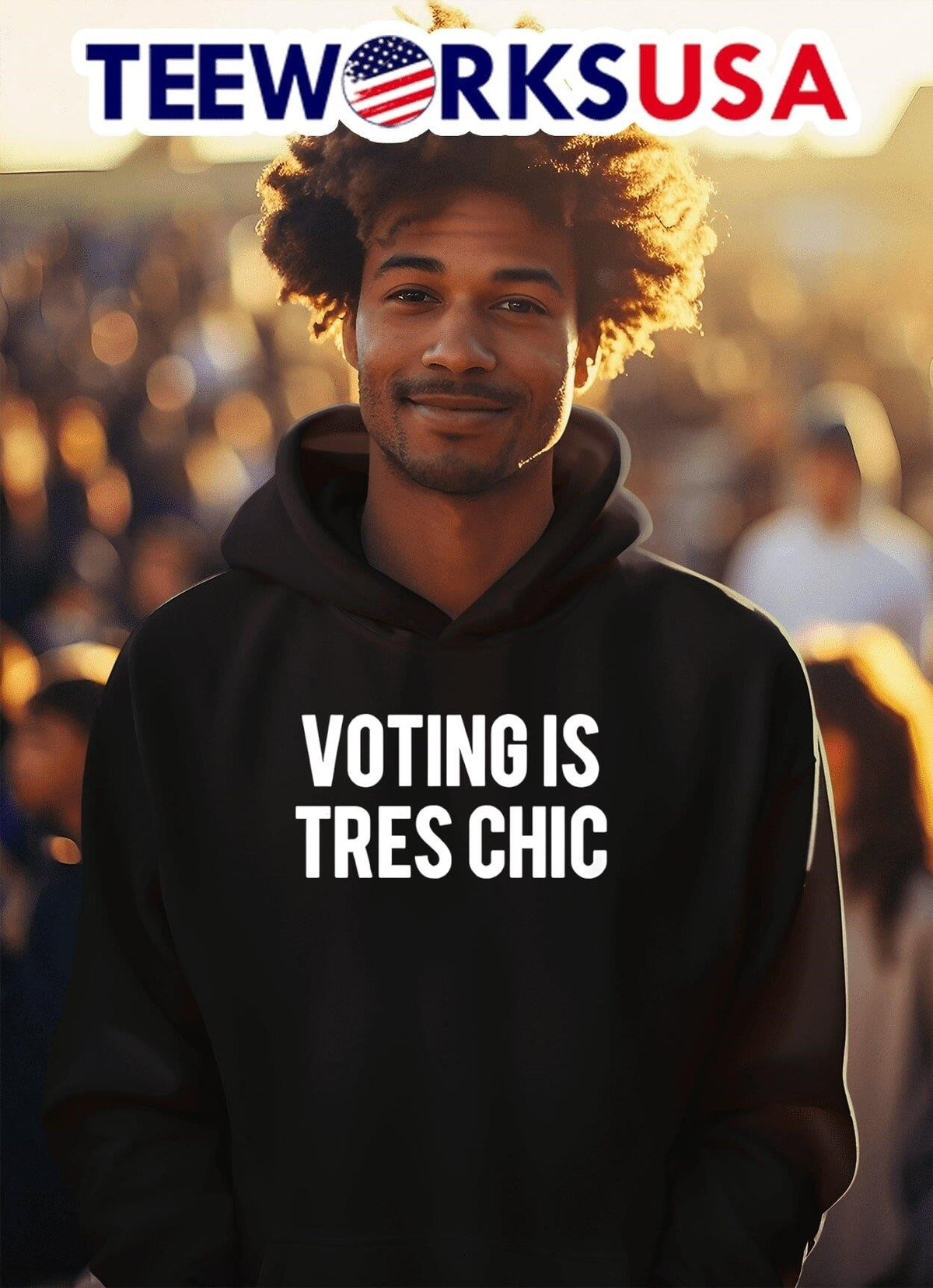 Voting is Tres Chic - Adult & Kids T-Shirts, Sweatshirts & Hoodies apparel design preview 2