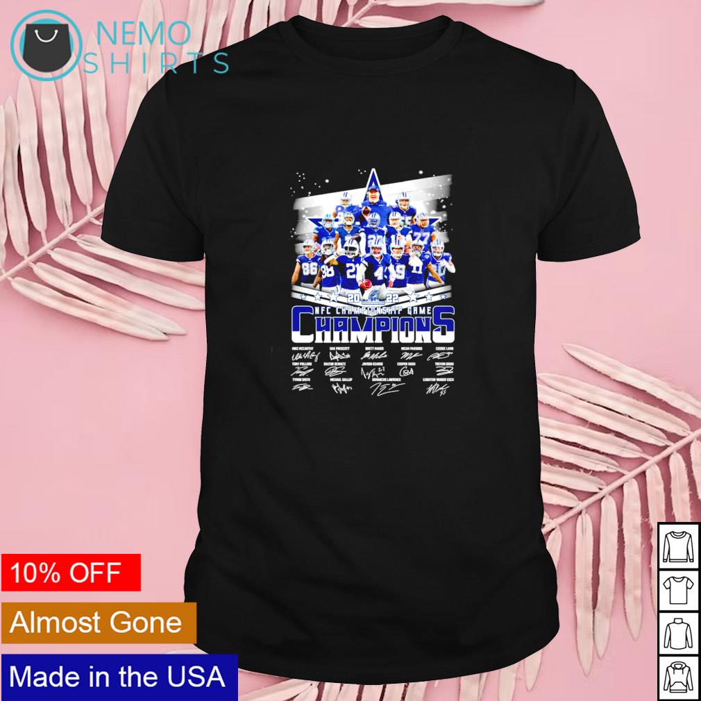 Dallas Cowboys 2022 NFC championship game signatures - Adult & Kids T-Shirts, Sweatshirts & Hoodies product image 1