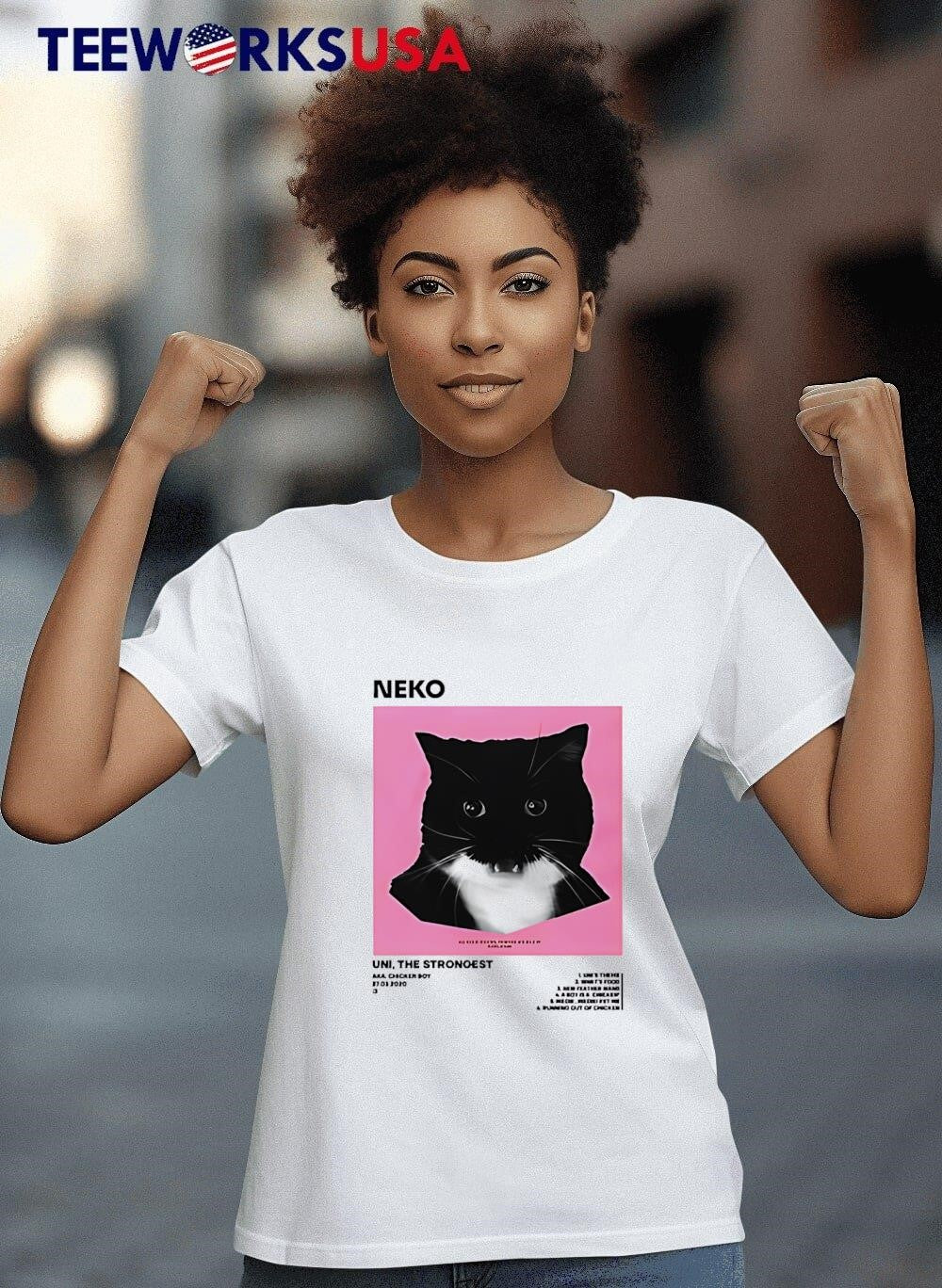 Neko Uni The Strongest black cat - Adult & Kids T-Shirts, Sweatshirts & Hoodies apparel design preview 8