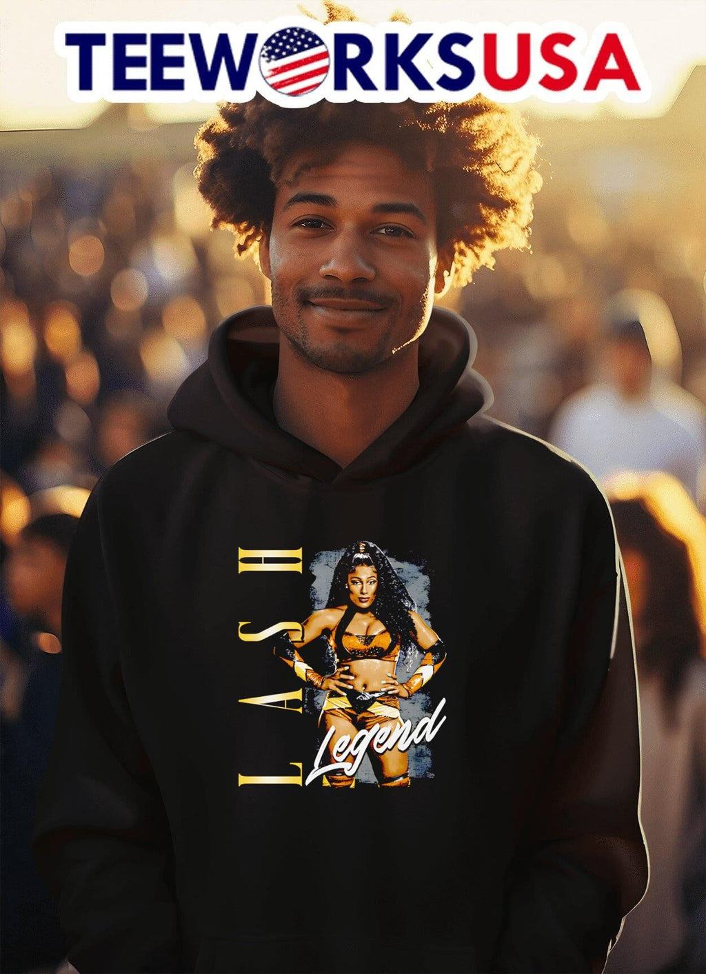 Lash Legend pose graphic - Adult & Kids T-Shirts, Sweatshirts & Hoodies apparel design preview 2